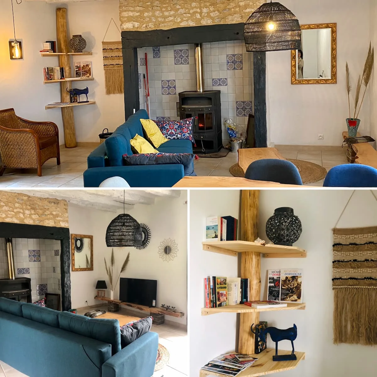 Le salon et son poêle à bois